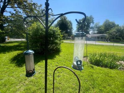 Yard Accessories Lot - Bird Feeders, Lanterns, Garden Trellis