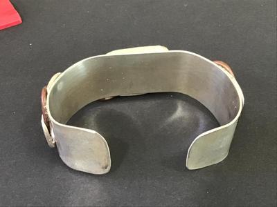 Silver Brass Glass Cuff