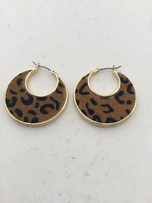 Nine West animal print hoop earrings