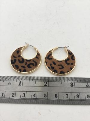 Nine West animal print hoop earrings
