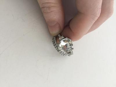 Silver tone costume adjustable ring