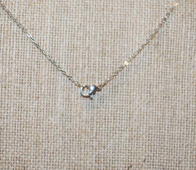 16 Stone Diamond Style Swag on a Silver Tone Necklace Chain 17" L