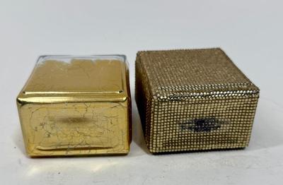 Sale Photo Thumbnail #220: Viva La Juicy Limited Edition 3.4oz Parfum Spray with gold beaded glass bottle (still contains some perfume), and another Viva La Juicy Limited Edition 3.4oz Parfum Spray with gold gilt glass bottle (worn/crackled finish), that one appears to be empty.