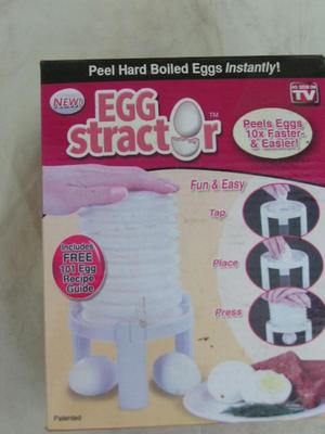 “Egg Stractor” hard boiled egg peeler device. As seen on TV.