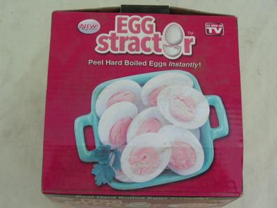 “Egg Stractor” hard boiled egg peeler device. As seen on TV.