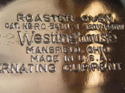 Westinghouse classic 1950s electric roaster in very good++ condition.