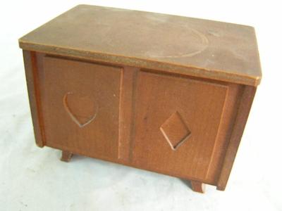 Playing card keeper box. Holds two decks of cards, included.
