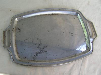 An old chrome plated serving tray