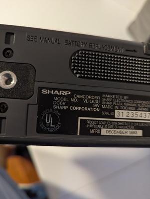 Vintage Sharp Camcorder Model #VL-L63U