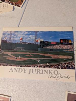 Signed Andy Jurinko Pamphlet Advertising Lithograph Cards Of Baseball Stadiums Bill Williams - William Feldman