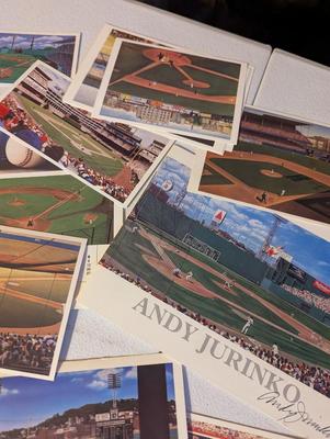 Signed Andy Jurinko Pamphlet Advertising Lithograph Cards Of Baseball Stadiums Bill Williams - William Feldman
