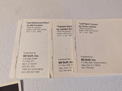 Advertising Lithograph Cards Of Baseball Stadiums Bill Goff - Edward Kasper - Bill Purdom Lot 3