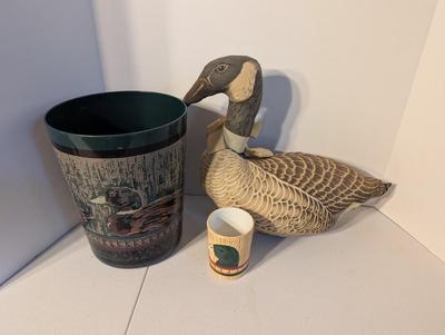 Stuffed Duck Trashcan & Toothbrush/Pencil Holder