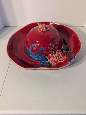 Red Hat Cookie Jar & Platter