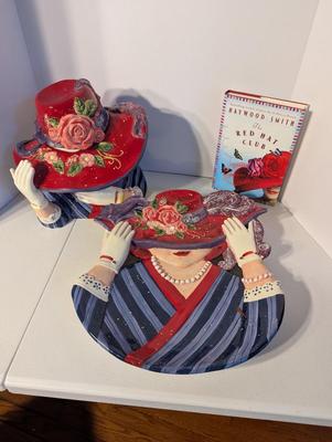 Red Hat Cookie Jar & Platter