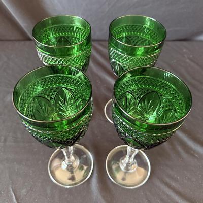 Cristal D’Arques Emerald and Clear Goblet Sets (K-HS)