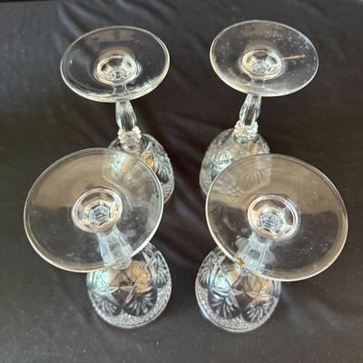 Cristal D’Arques Emerald and Clear Goblet Sets (K-HS)