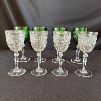 Cristal D’Arques Emerald and Clear Goblet Sets (K-HS)