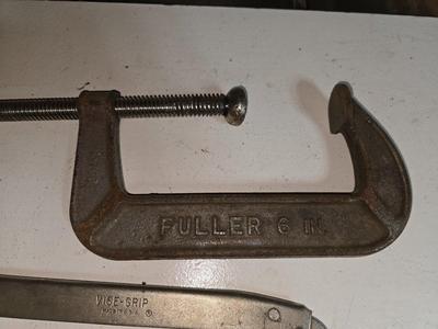 Two Metal Clamps – C-Clamp & Vise-Grip Locking Clamp
