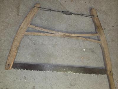 Vintage Wooden Frame Bow Saw – Tensioned Crosscut Style