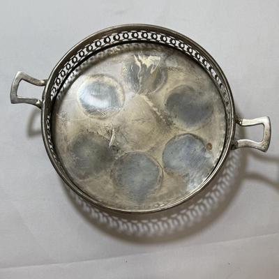 Spiral-Stemmed Rainbow Glasses with Silver Tray (K-HS)