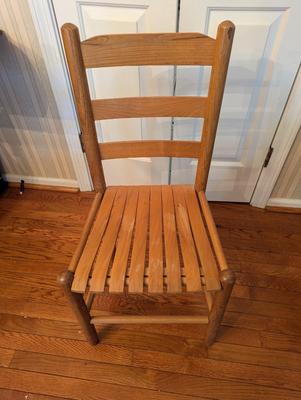 Vintage Wooden Ladderback Chair Slat Seat