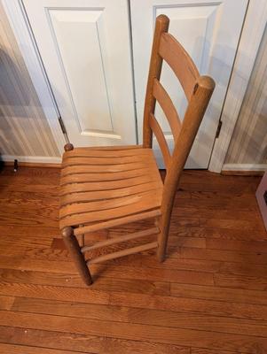 Vintage Wooden Ladderback Chair Slat Seat