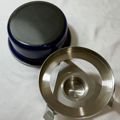 Chantal Cobalt Blue Fondue Set plus Cheese Knives & More (K-HS)