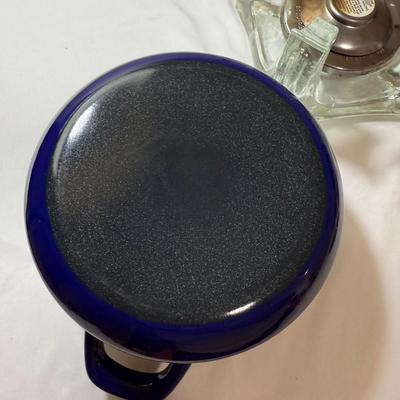 Chantal Cobalt Blue Fondue Set plus Cheese Knives & More (K-HS)