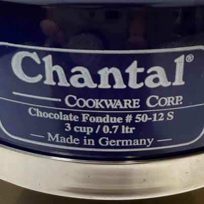 Chantal Cobalt Blue Fondue Set plus Cheese Knives & More (K-HS)