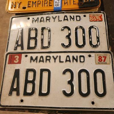 6 Vintage License Plates New Jersey New York Empire State 1962 1963 Maryland