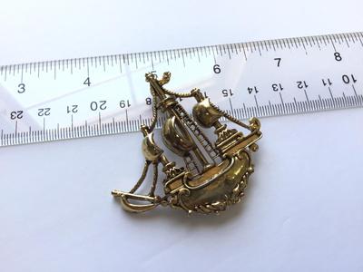 Galleon Ship Brooch Vintage