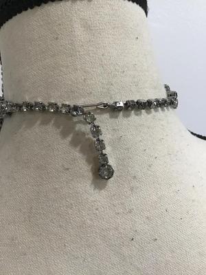 Beautiful Clear and Blue Rhinestone Vintage Necklace