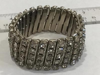 Wide Rhinestone Expansion Bracelet Chunky Rhinestone Nice