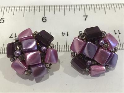 Vintage Purple Japan clip on earrings