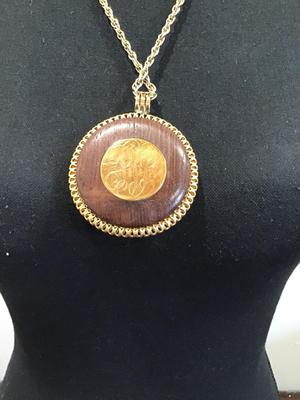 Vintage Large Fleur double sided pendant