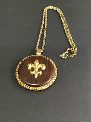 Vintage Large Fleur double sided pendant