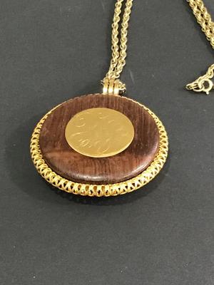 Vintage Large Fleur double sided pendant