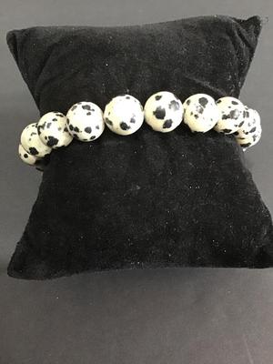Polished stone stretch bracelet