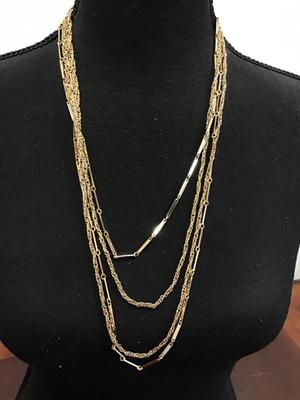 Celebrity Vintage Gold Double Strand Necklace