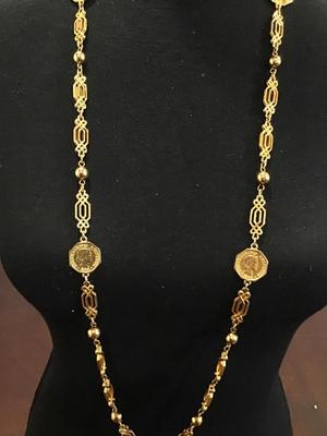 Faux Gold Coin Necklace