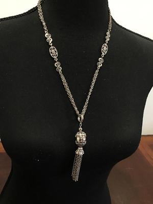 Silver Tone Tassel Necklace
