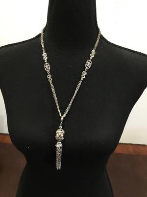 Silver Tone Tassel Necklace