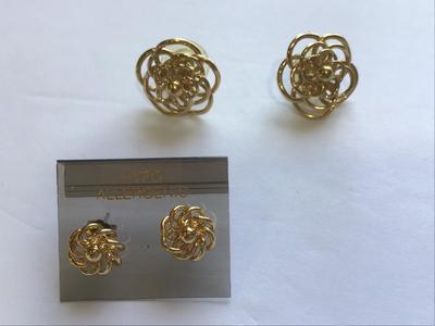 Gold Tone Earrings 2 Sets mid