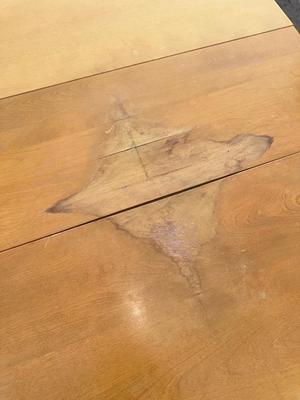 Haywood Wakefield Drop leaf table with leaves, there is damage