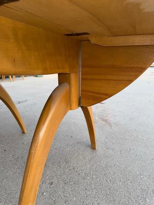 Haywood Wakefield Drop leaf table with leaves, there is damage