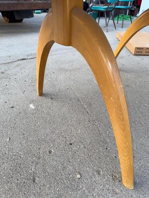 Haywood Wakefield Drop leaf table with leaves, there is damage