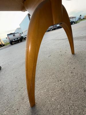 Haywood Wakefield Drop leaf table with leaves, there is damage