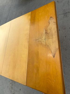 Haywood Wakefield Drop leaf table with leaves, there is damage