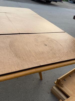 Haywood Wakefield Drop leaf table with leaves, there is damage